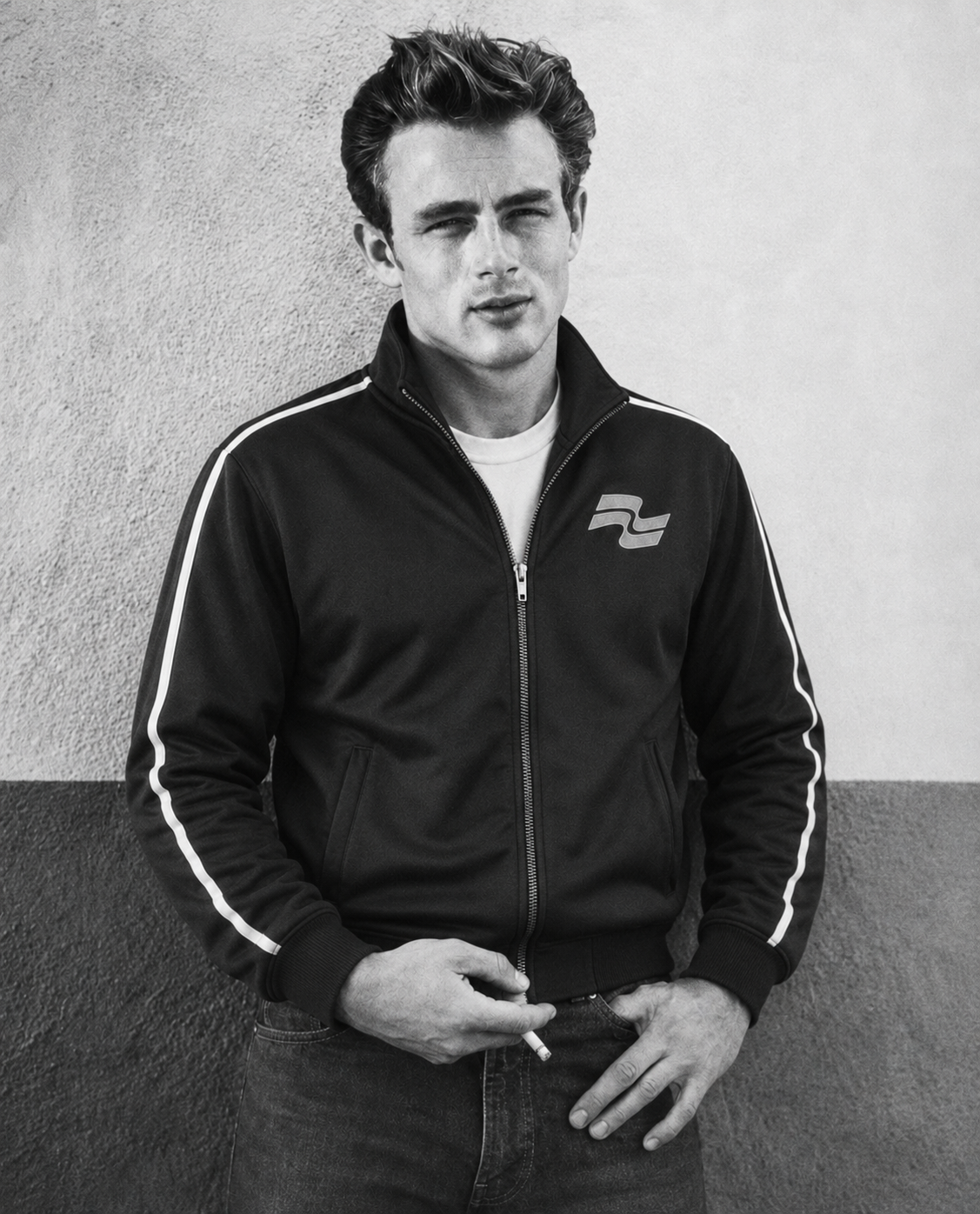 Black basketball jacket back and sleeve detail